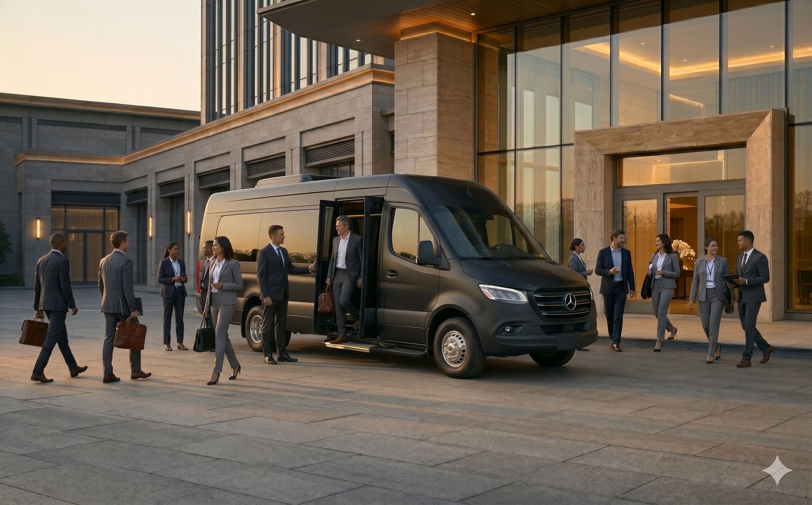 Executive Mini Coach for corporate group travel and conference transportation